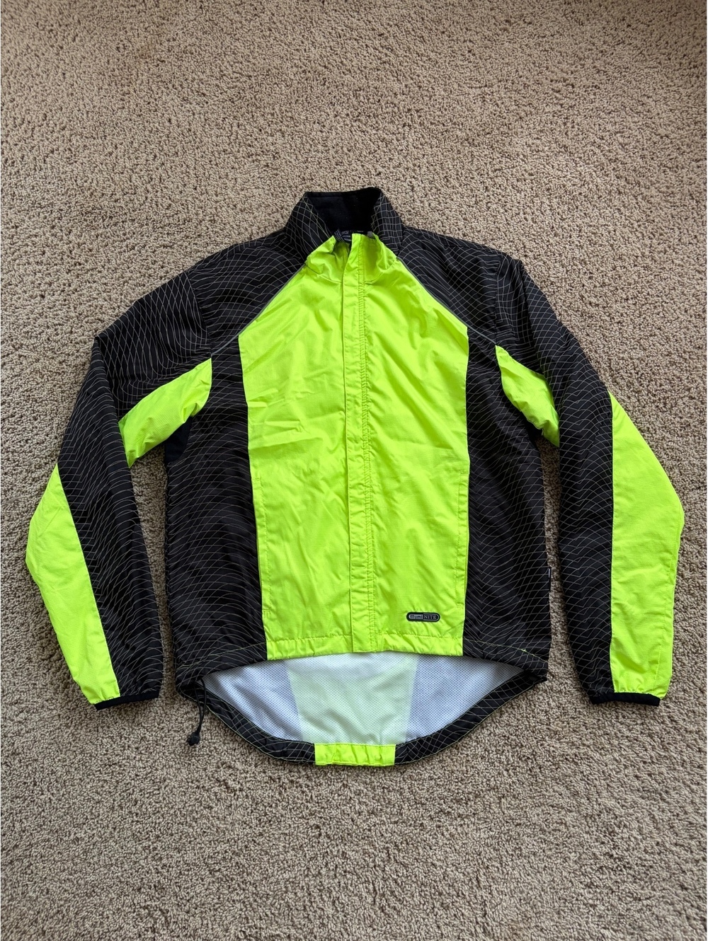 Men Illuminite Reflectivewear cycling jacket Medium black neon green visibility